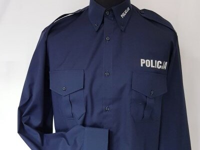 Koszula granatowa POLICJA długi rękaw (męska)