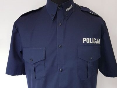 Koszula granatowa POLICJA krótki rękaw (męska)